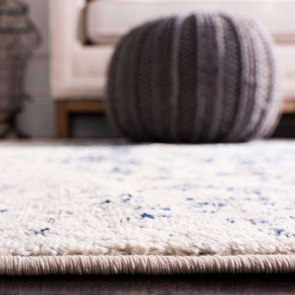 Madison MAD603 Power Loomed Indoor Area Rug - Cream/Navy - 9' Round - Safavieh
