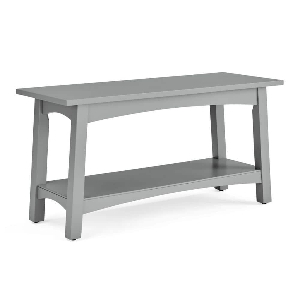 Alaterre Craftsbury 36 in. Sturdy Pine Wood Entryway Bench, Open Design Accent Furniture, Gray