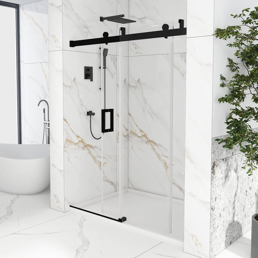 72'' - W x 76'' H Door Frameless Shower Door with Clear Glass