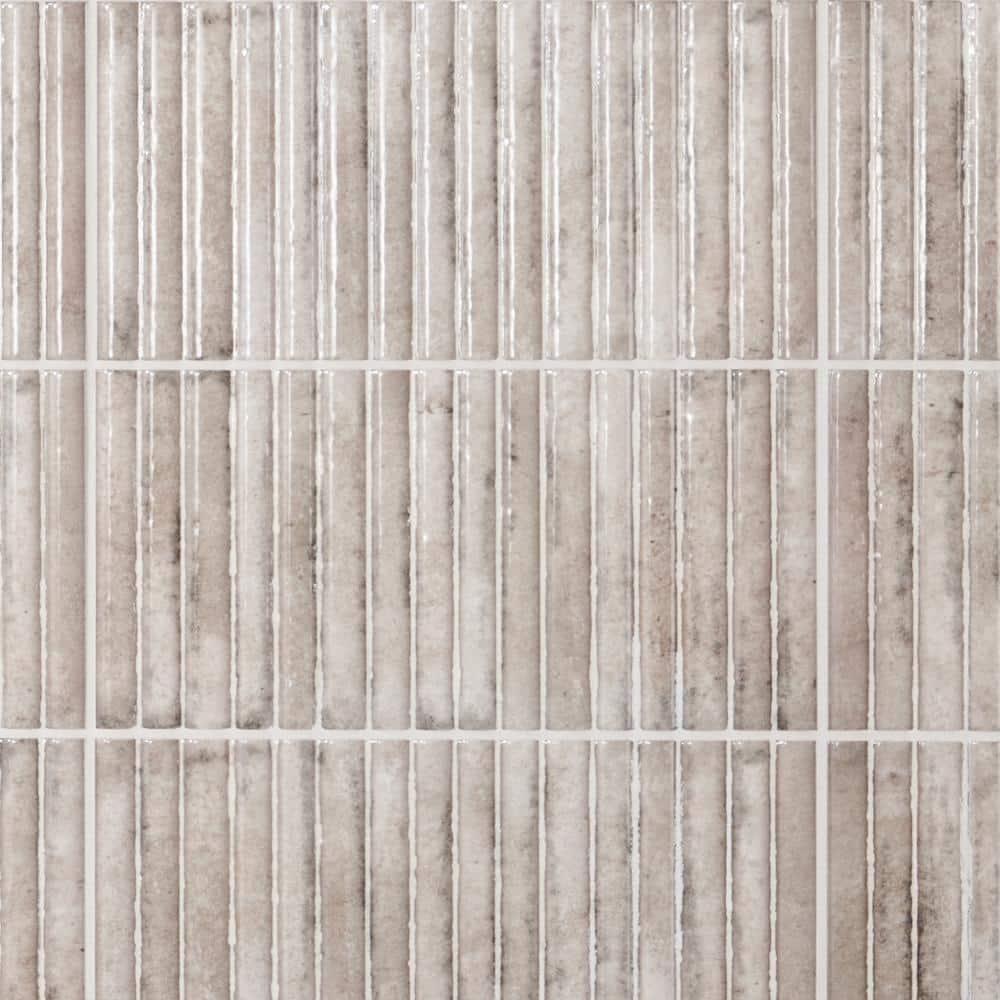 Canu 5.9 In. x 11.81 In. Polished Fluted Ceramic Subway Wall Tile (9.68 Sq. Ft. / Case)