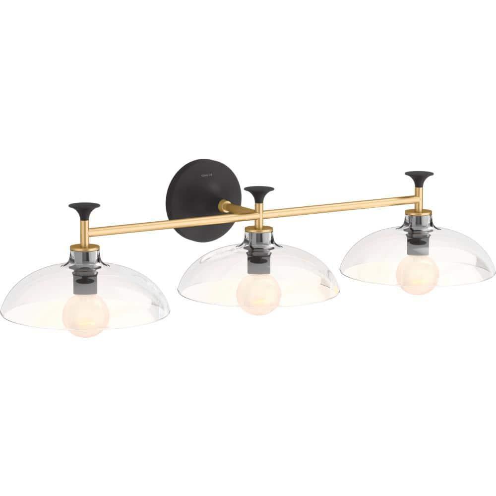 Tone 3 Light Indoor Bathroom Vanity Light Fixture, UL Listed