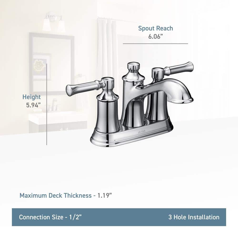 Moen Dartmoor Standard Centerset Bathroom Faucet with Drain Assembly
