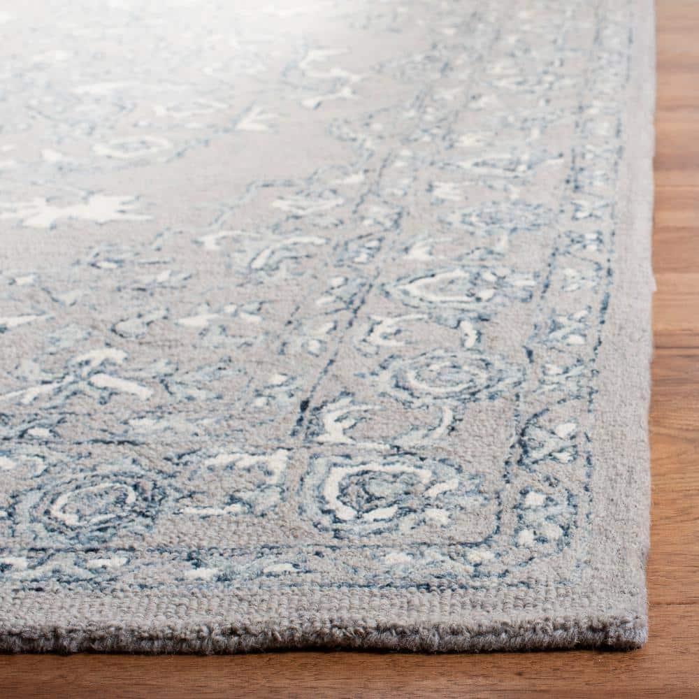 Micro-Loop MLP504 Hand Tufted Indoor Accent Rug - Light Grey/Ivory - 4'x6' - Safavieh