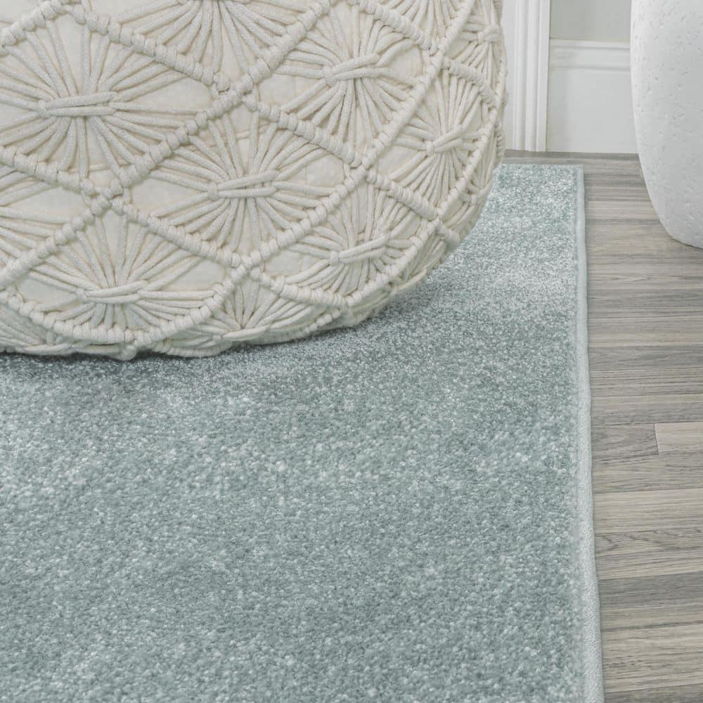 JONATHAN Y SEU100S-8 Haze Solid Low-Pile Light Blue 8 ft. x 10 ft. Area Rug, Coastal Bohemian, Pet Friendly, Stain Resistant, Easy to Clean, for Living Room; Kitchen, Bedroom