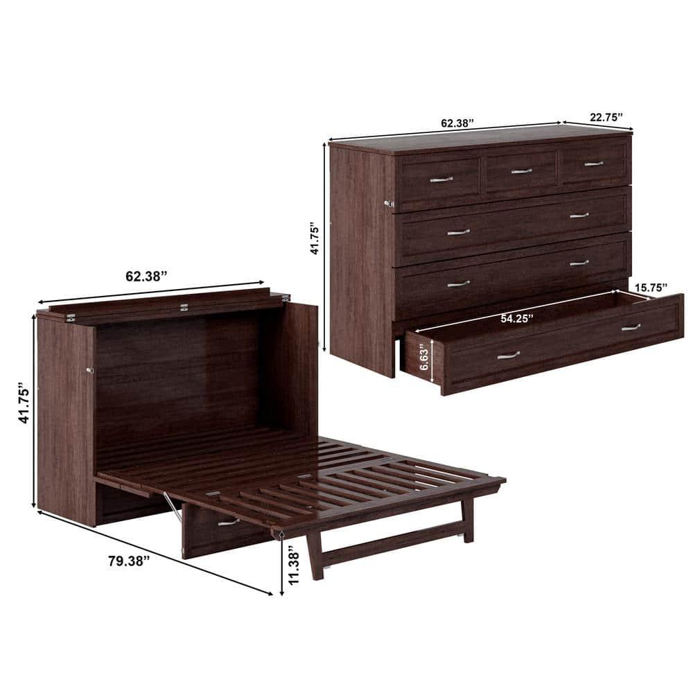 Queen Deerfield Murphy Bed Chest with Charging Station - AFI Atlantic Furniture