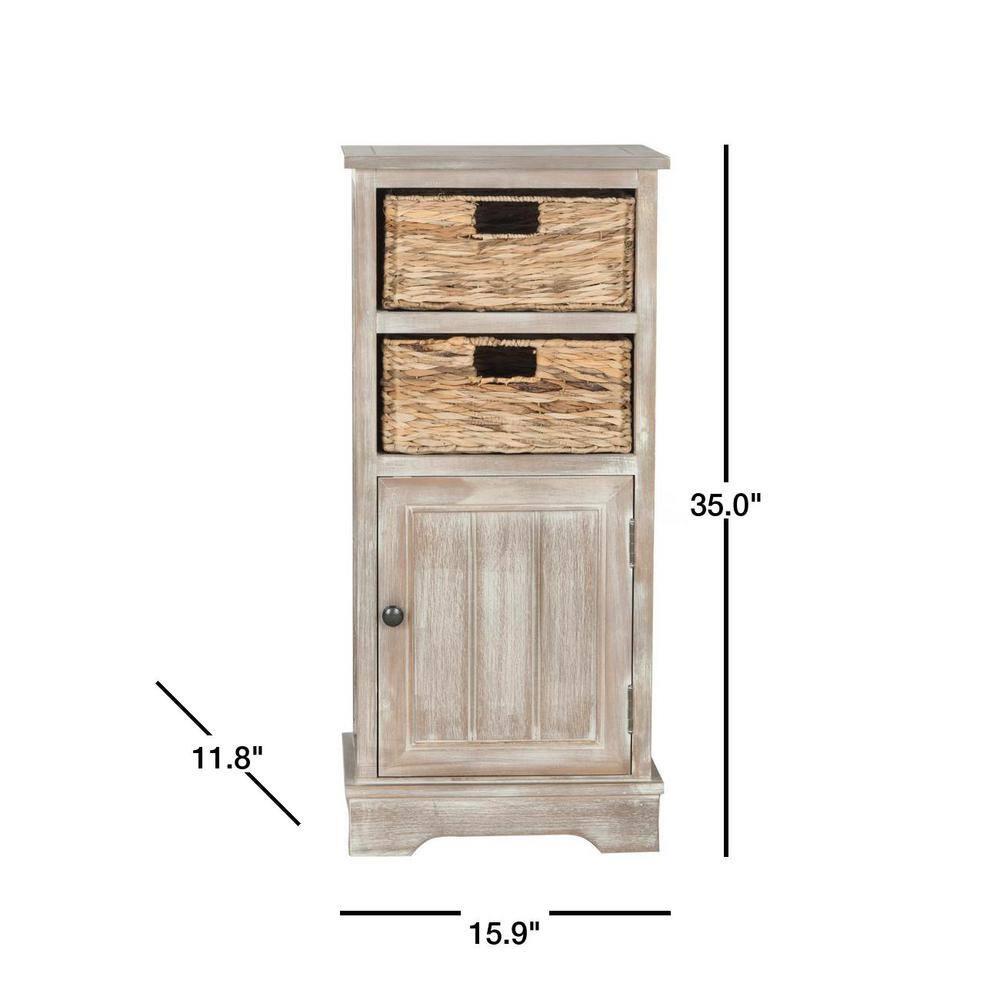 Connery Cabinet - AMH5742 - White Washed - Safavieh Couture