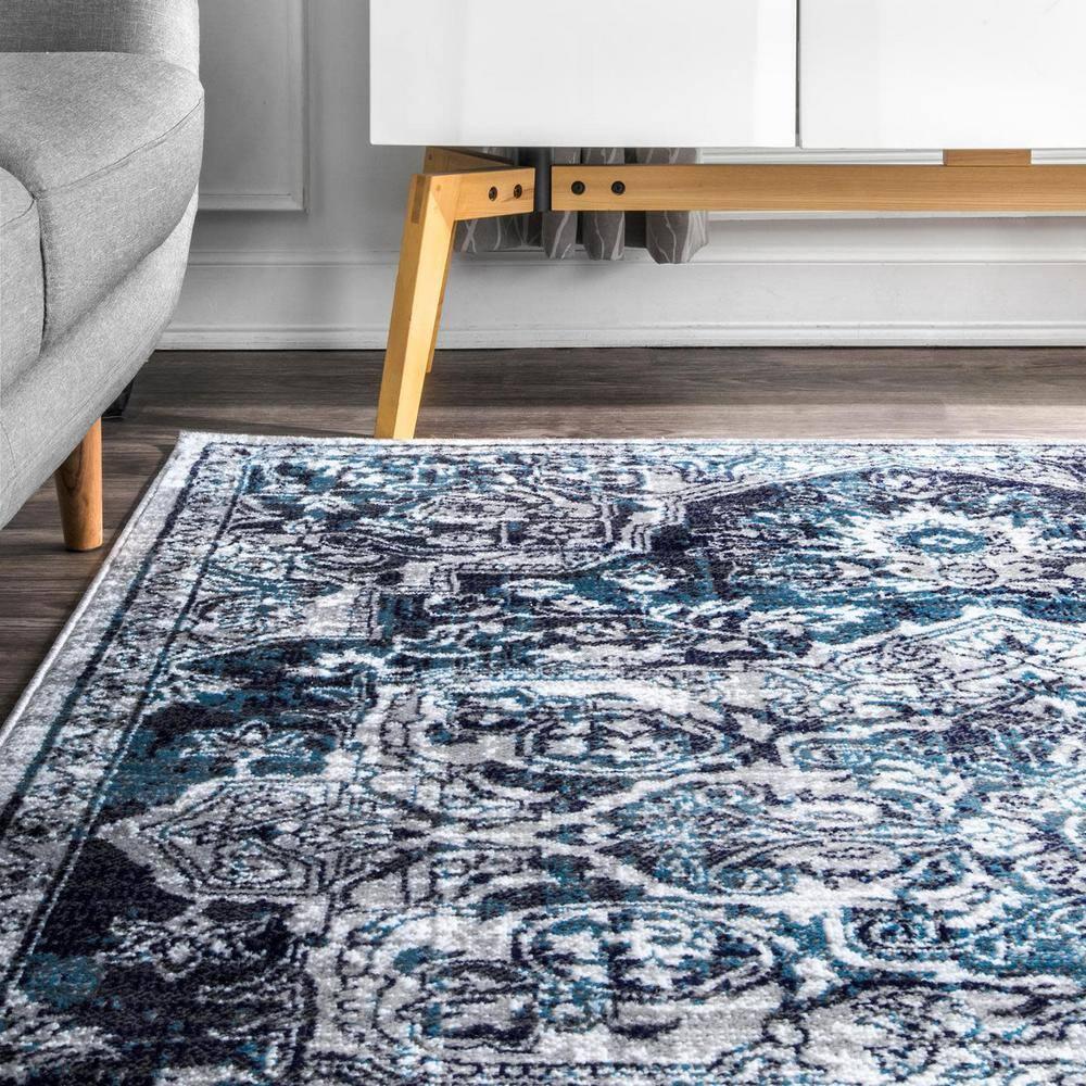 Nuloom Maryanne Geometric 2x3 Accent Indoor Area Rug for Living Room Bedroom Dining Room Entryway Kitchen, Blue/Ivory