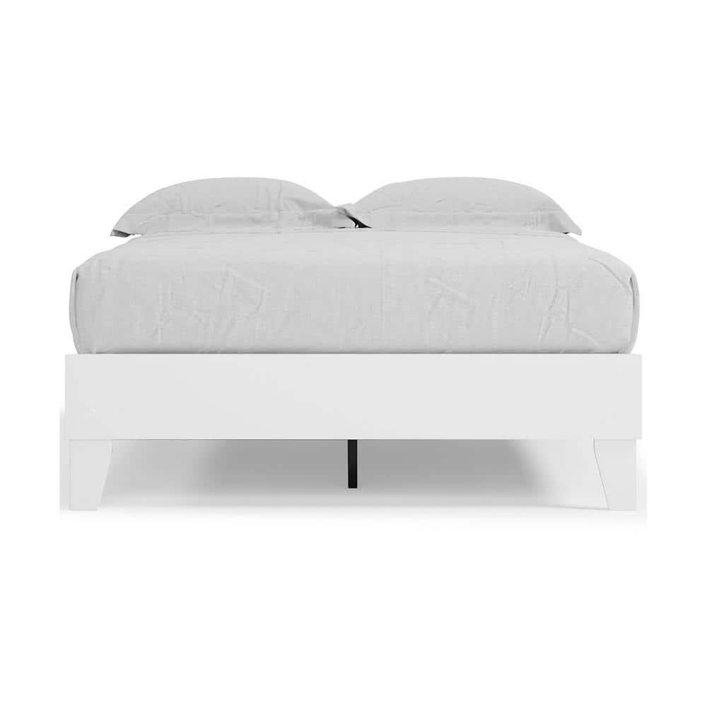Full Piperton Platform Bed White - Signature Design by Ashley: Modern Style, No Box Spring Needed