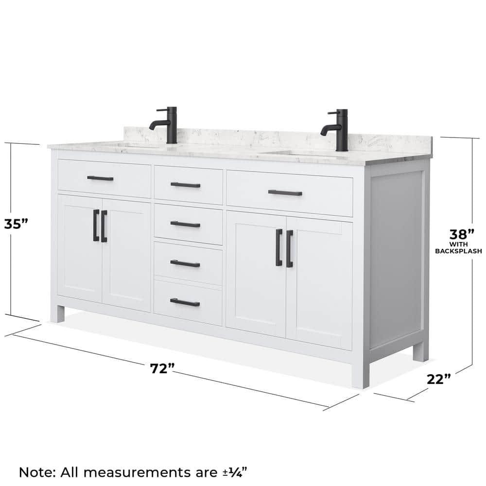 Beckett 72" Freestanding Double Bathroom Vanity with Cultured Marble Top