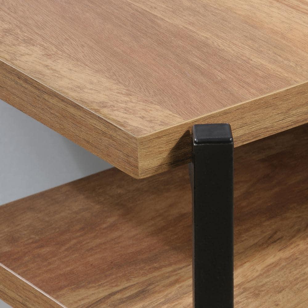 North Avenue Computer Desk with Open Shelves Sindoori Mango - Sauder: 60" Office, Modern Style, Metal Frame: Laminate Workstation with Fixed Shelf