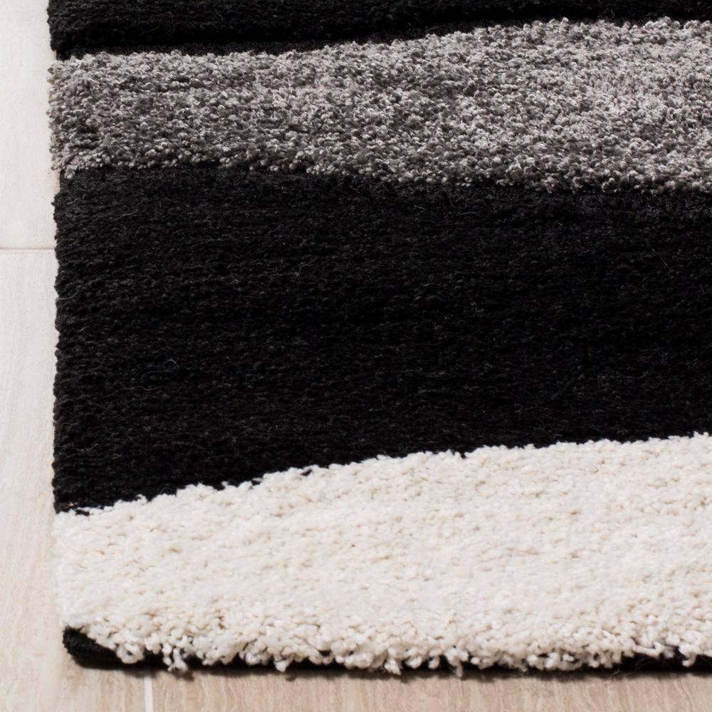 Florida Shag SG475 Power Loomed Indoor Area Rug - Grey/Black - 5'3"x7'6" - Safavieh