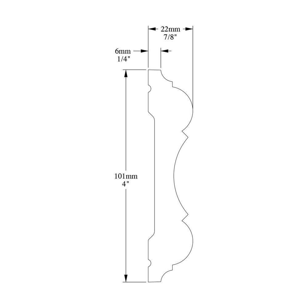 Architectural Products by Outwater L.L.C. 7/8 in D x 4 in W x 78-3/4 in L Primed White Plain Polyurethane Panel Moulding (Set of 3)