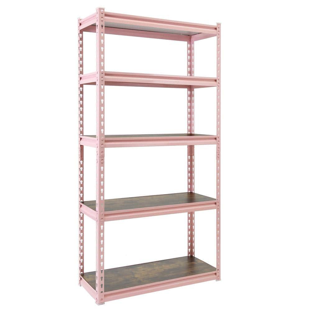 King's Rack Pink 5-Tier Boltless Tier Height Adjustable Steel Frame Garage Storage  Shelving Units (36" W x 18" D x 72")