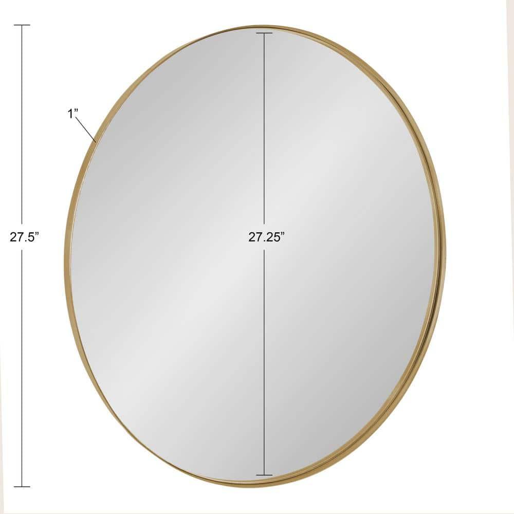 28" Rollo Round Wall Mirror Gold - Kate & Laurel All Things Decor: Modern Style, Metal Frame, No Assembly Required