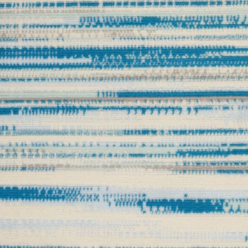 Nourison Jubilant 5'3" x 7'3" (5' x 7') Blue Area Rug Coastal Contemporary Striped by Nourison