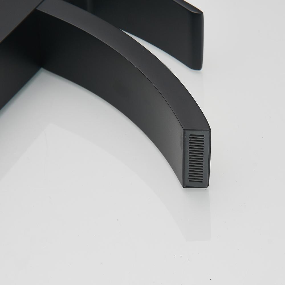 BWE Waterfall Single Hole Single-Handle Low-Arc Bathroom Sink Faucet With Pop-up Drain Assembly