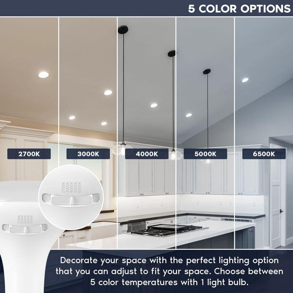 Luxrite BR30 LED Light Bulb =85W 5CCT 2700K 3000K 3500K 4000K 5000K, Dimmable, LED Flood Light Bulb, UL Listed, E26 Medium Base 6 Pack
