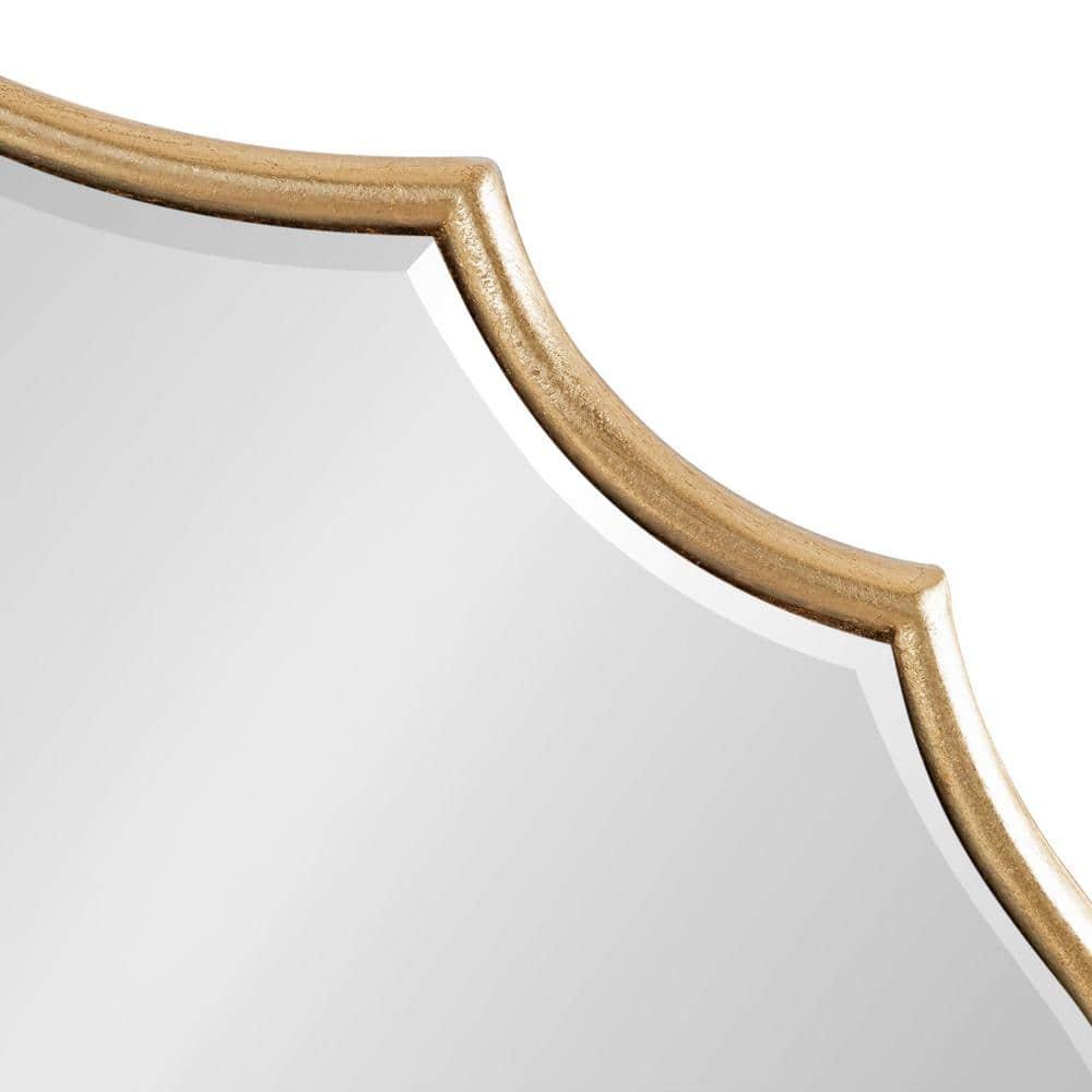 Kate and Laurel Leanna Modern Scalloped Wall Mirror, 20 x 42, Gold, Glam Oval Mirror for Wall