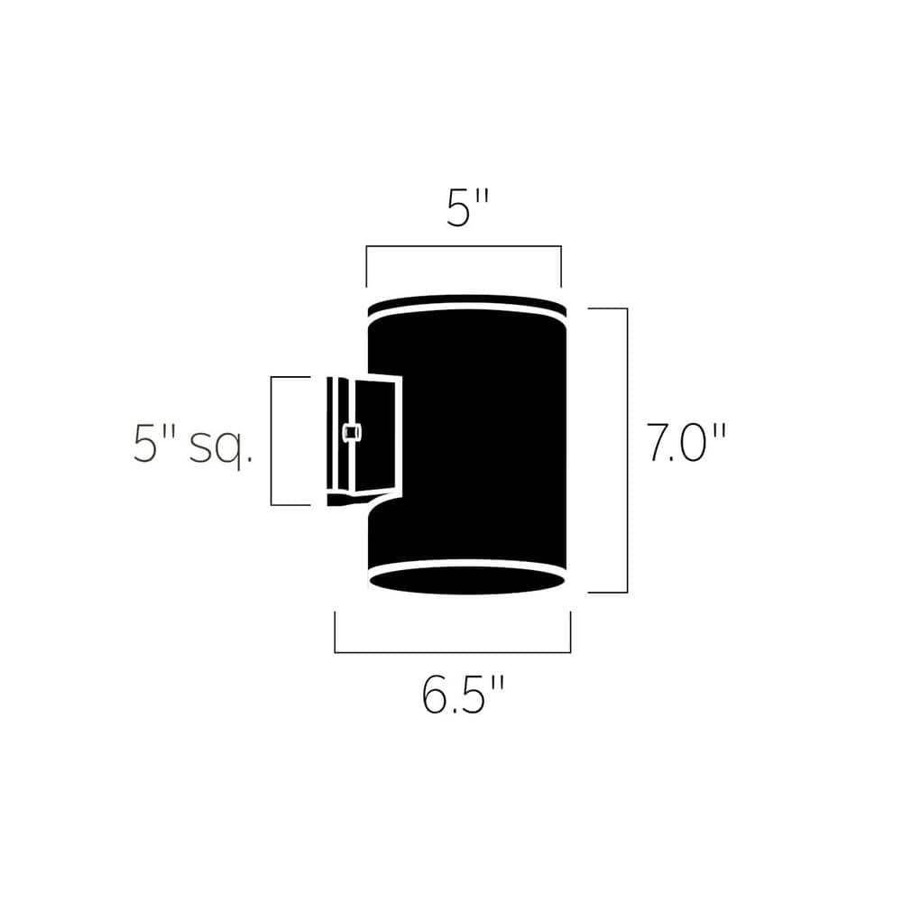 Independence 7 in. 1-Light Textured Black Outdoor Hardwired Wall Cylinder Sconce with Integrated LED (1-Pack)