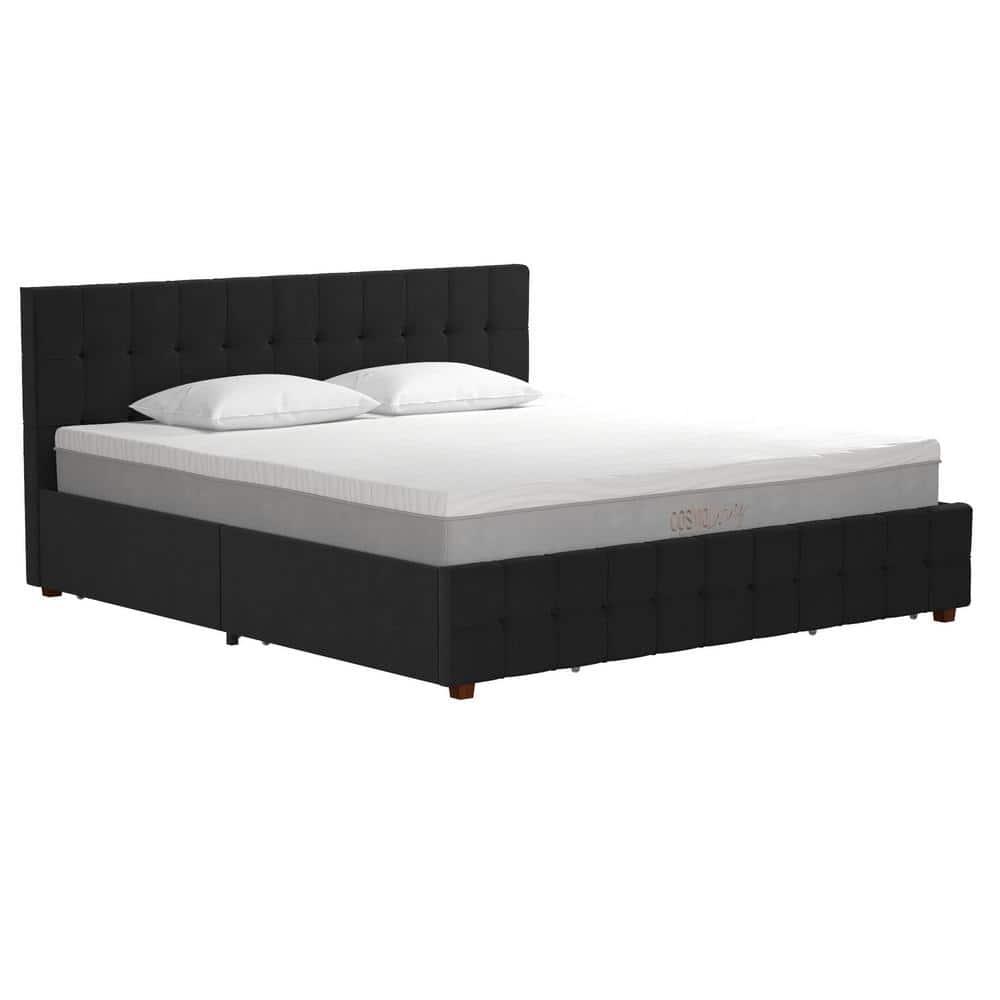 Elizabeth Tufted Upholstered Low Profile Storage Platform Bed