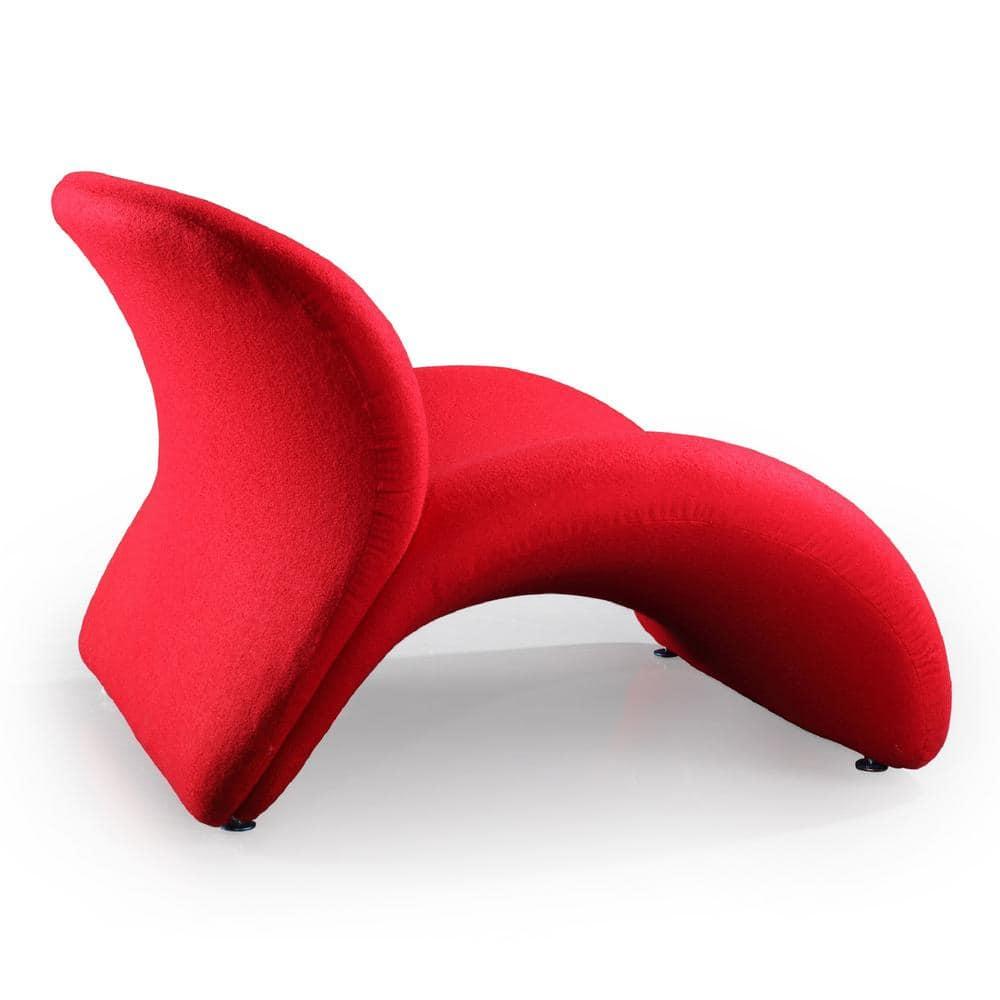 Manhattan Comfort Rosebud Wool Blend Fabric Accent Chair in Red