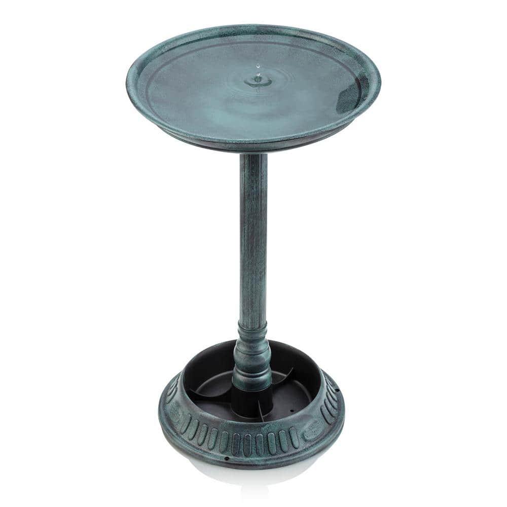 Alpine Corporation Plastic Bird Bath with Plant Adaptability, Green