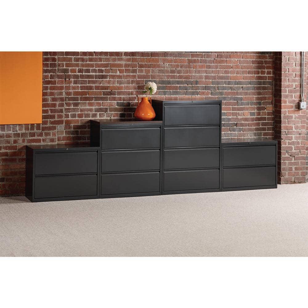 Hirsh 42 inch Wide 4 Drawer Metal Lateral File Cabinet for Home and Office, Holds Letter, Legal and A4 Hanging Folders, Black
