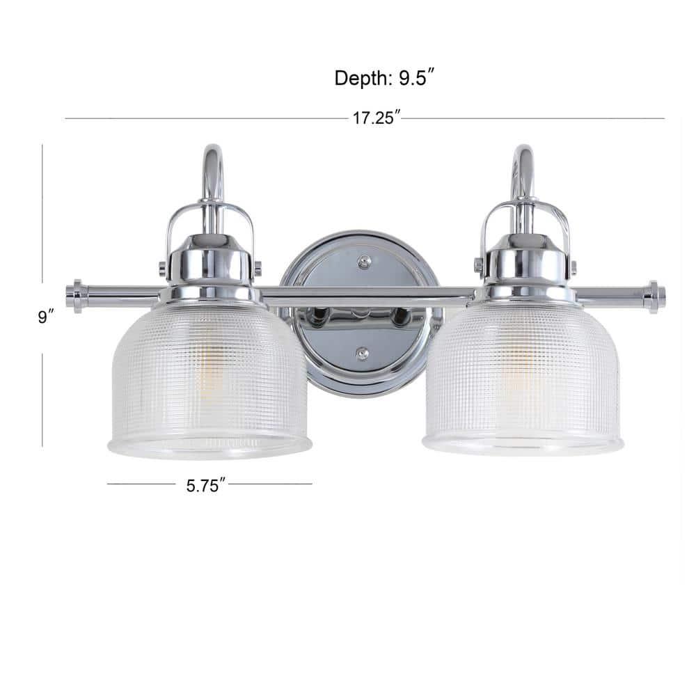 17.25" Metal/Glass Vanity Wall Light, ETL Listed, Bright Bathroom Fixture - JONATHAN Y