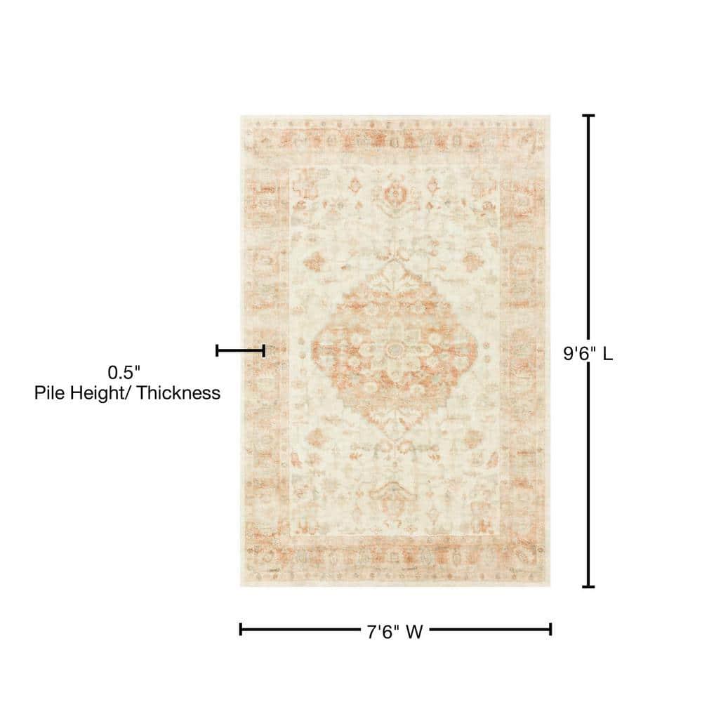 Loloi II Rosette Ivory/Red 7'-6" x 9'-6" Area Rug