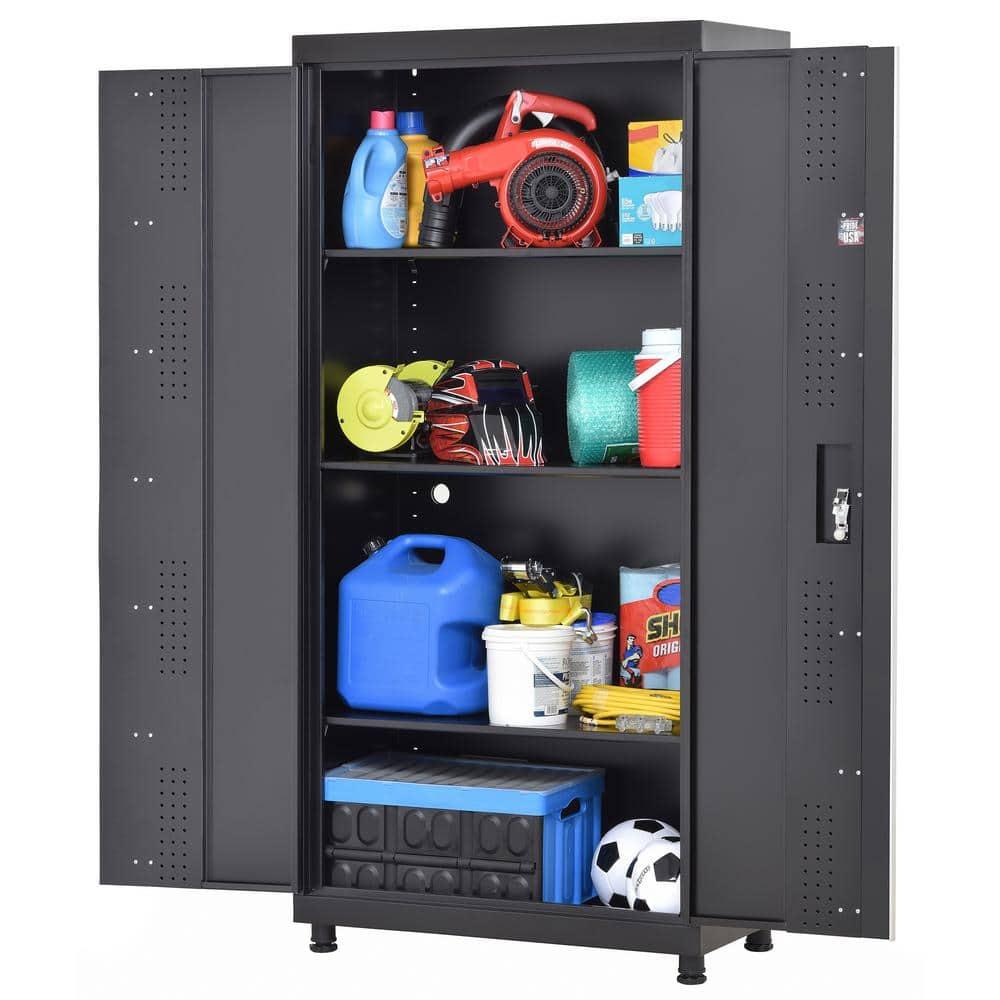 Muscle Rack 36"W x18"D x72"H Welded Storage Cabinet - Matte Black Finish Organizers