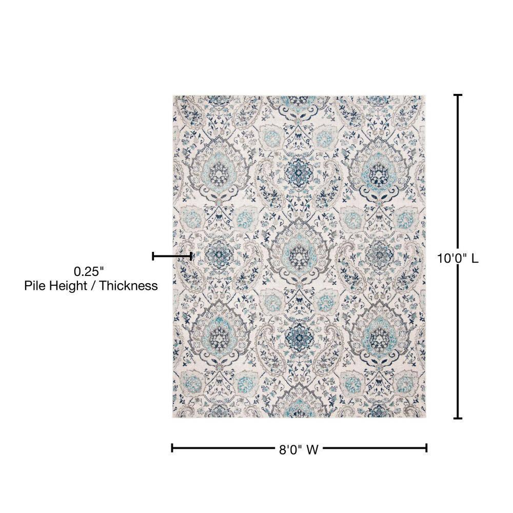 Madison MAD600 Power Loomed Indoor Area Rug - Cream/Light Grey - 8'x10' - Safavieh