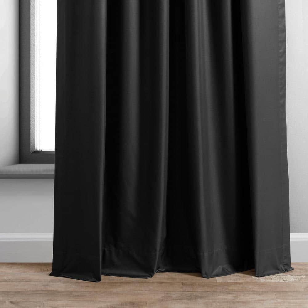 HPD Half Price Drapes Essential Solid Blackout Curtains for Bedroom 84 Inches Long (1 Panel) Thermal Insulated Blackout Curtains for Living Room Rod Pocket Window Curtains, 50W x 84L, Deep Black