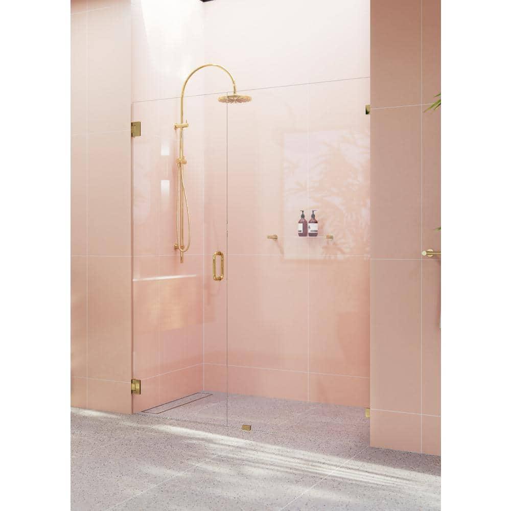 Glass Warehouse Illume 60 in. x 78 in. Fully Frameless Wall Hinge Shower Door GW-WH-60-PB