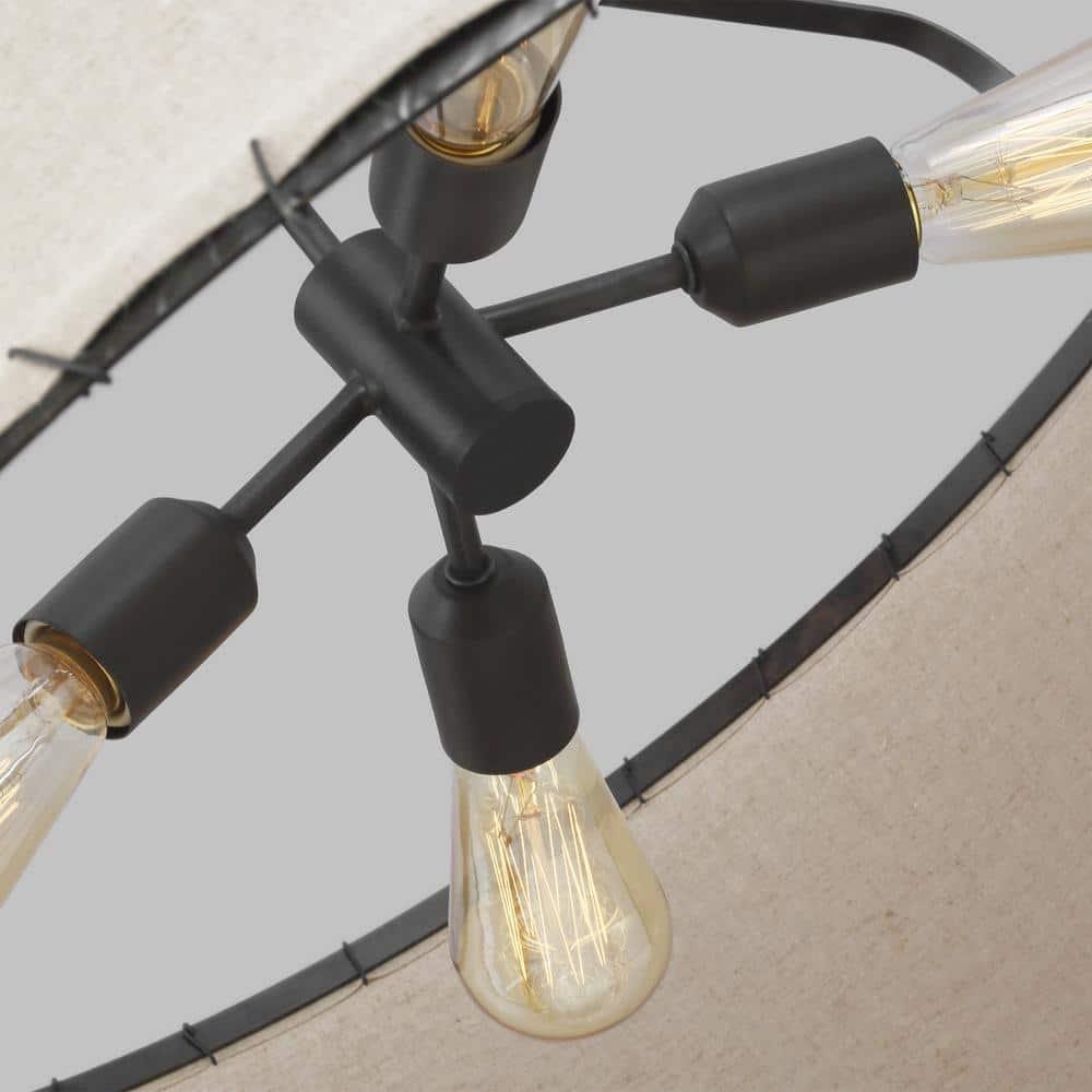 ED Ellen DeGeneres Dunne 4 - Light Aged Iron Drum Pendant