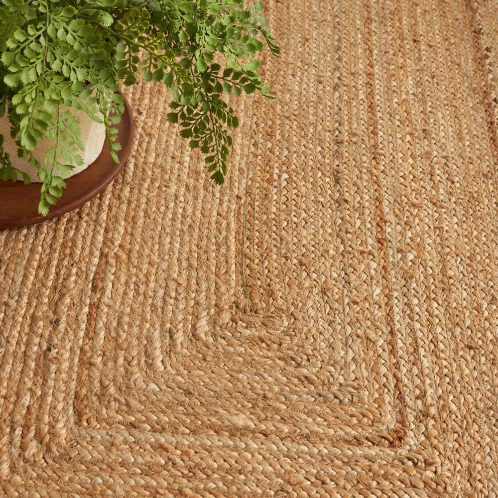 Nourison Handwoven Natural Jute Indoor Area Rug Natural 4' x 6'