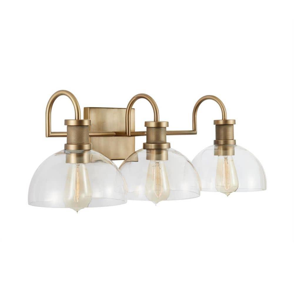 Capital Lighting Cassidy 3 - Light Vanity in  Aged Brass