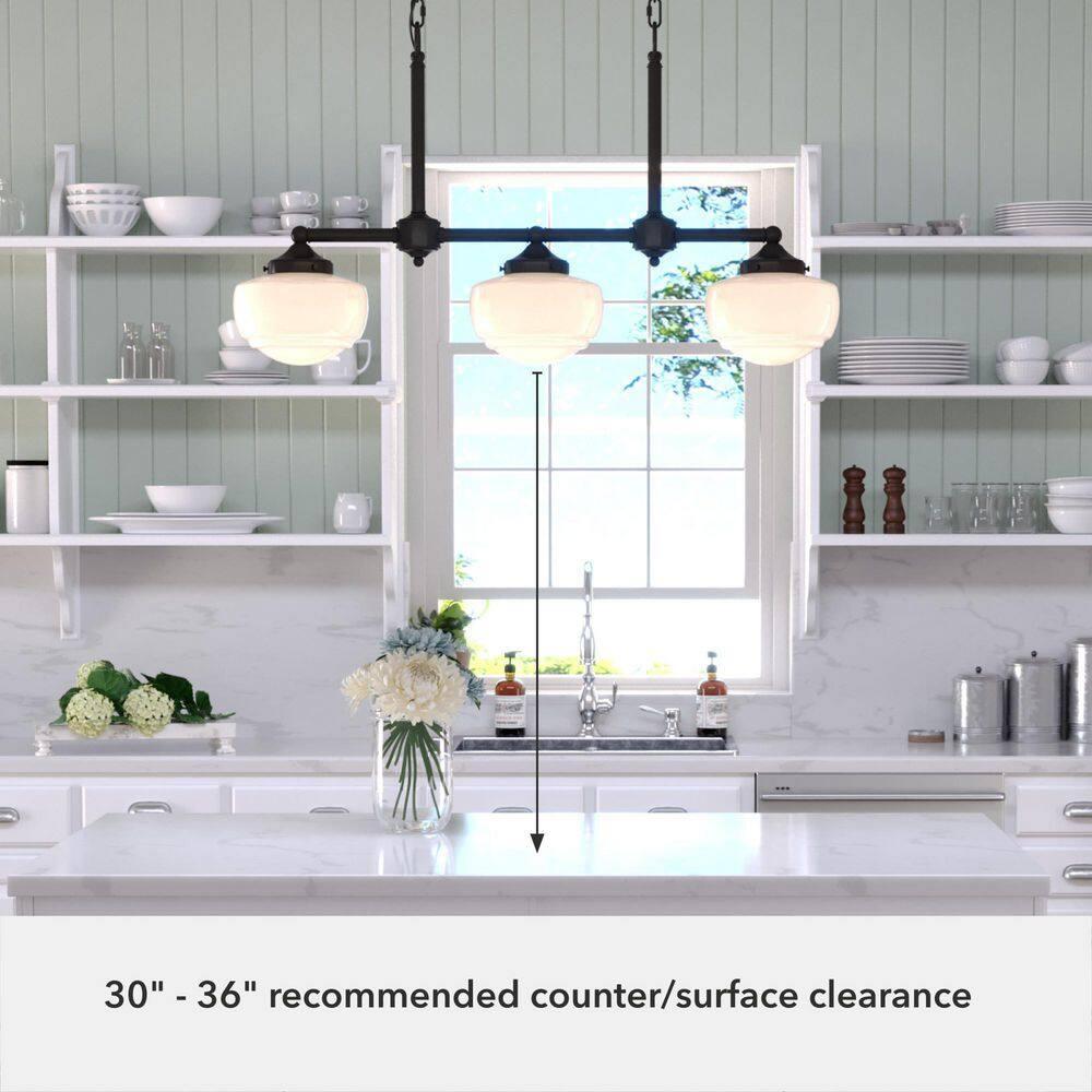 Hunter Fan Hunter Saddle Creek 3 Light Linear Chandelier Ceiling Light Fixture