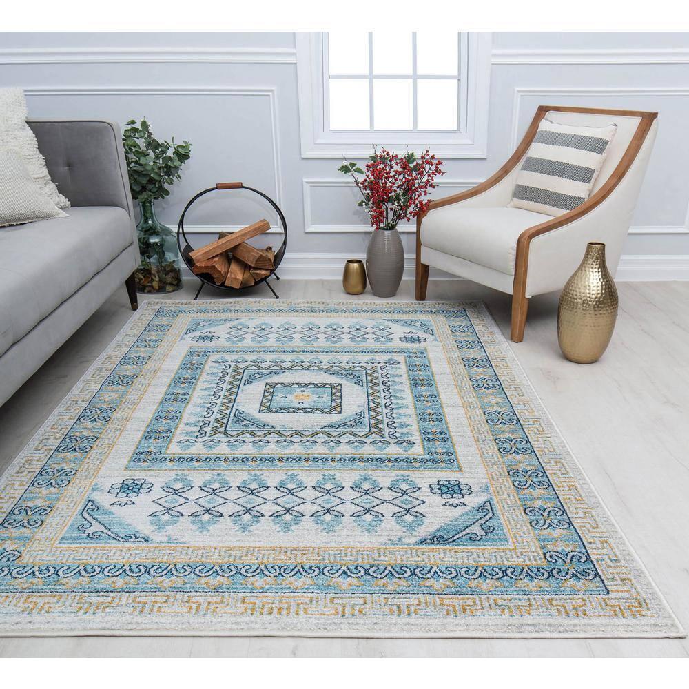Rugs America Harper HY40G Morning Glory Abstract Vintage Gray Area Rug for Dining Room Rug Neutral Rug Living Room Rug Kitchen, 2'6" x 8'