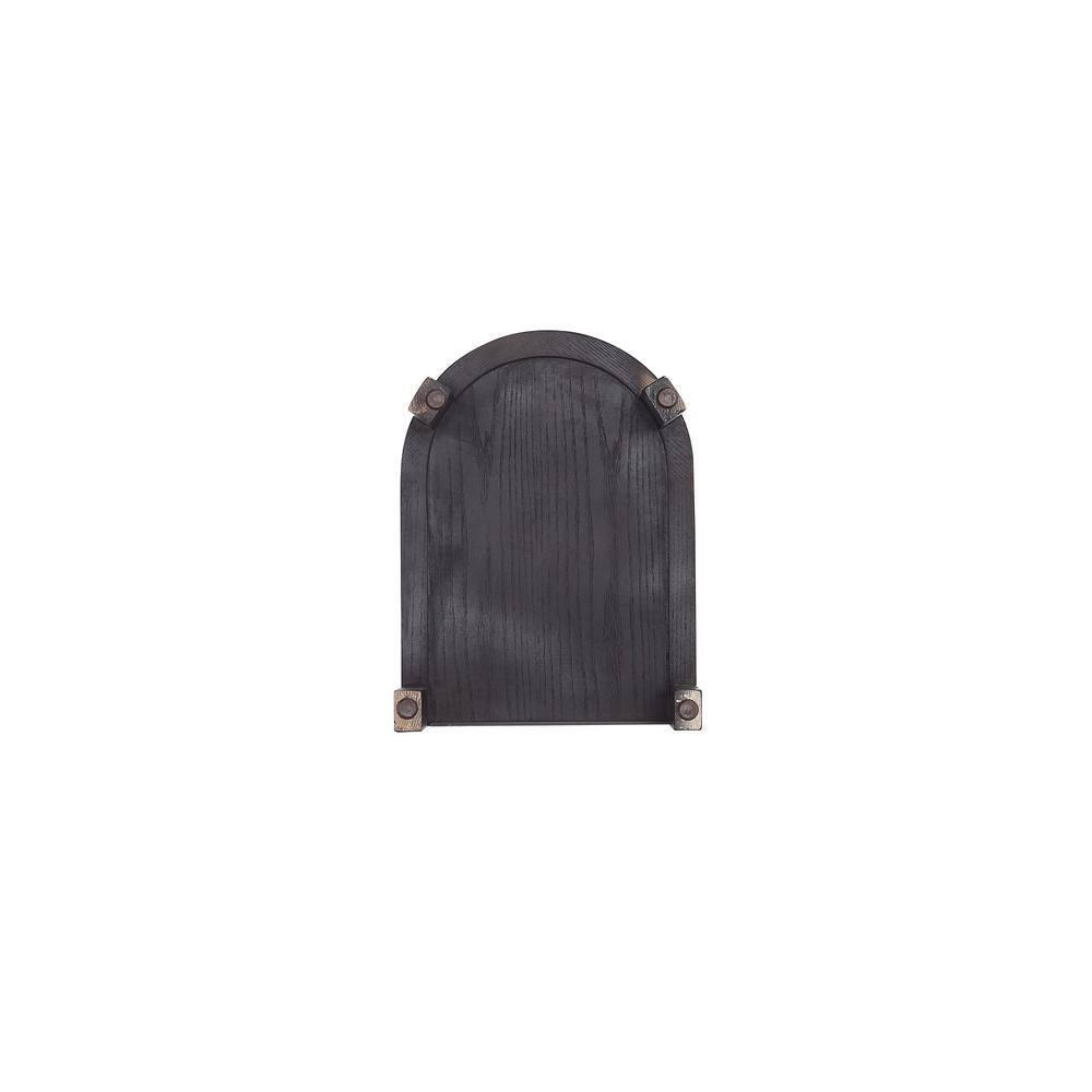 Versailles End Table Black/Natural - Manhattan Comfort: Half Moon Design, Fixed Shelf, Ash Material