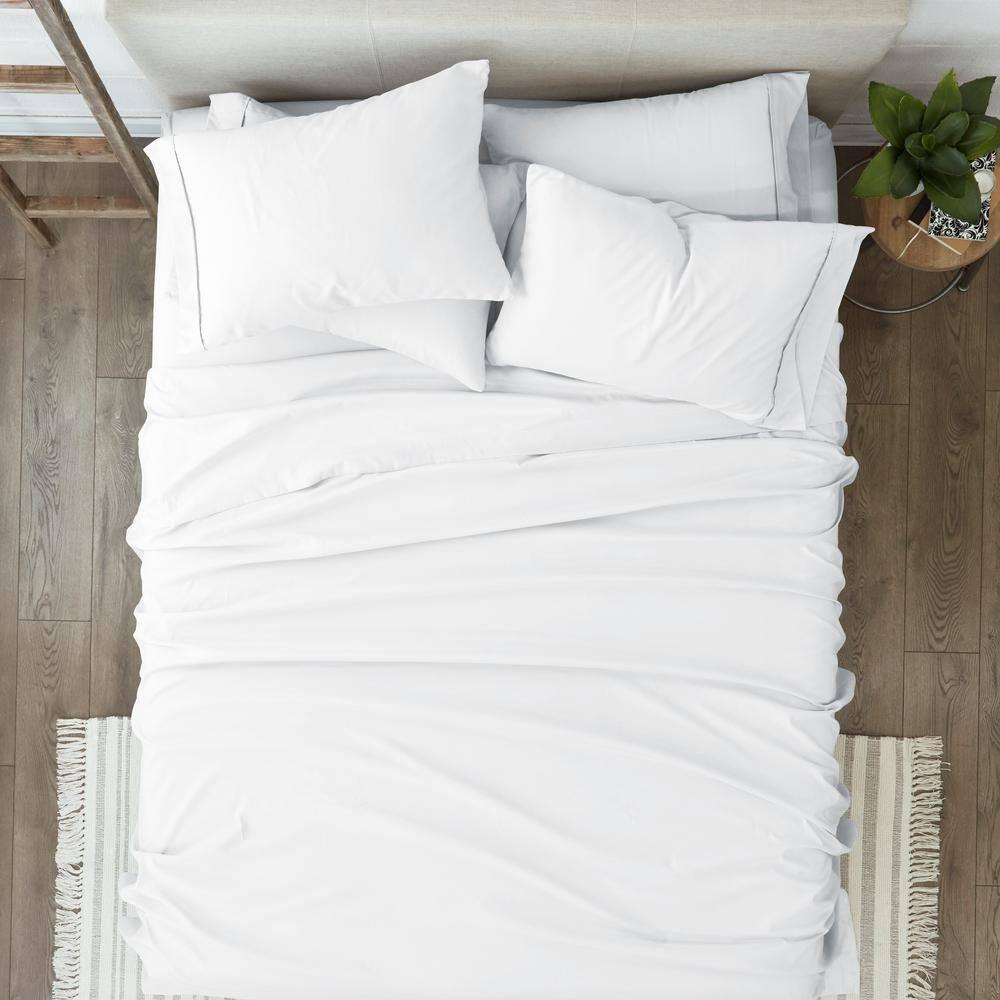 Linen Market 6 Piece Bed Sheet Set, White, King