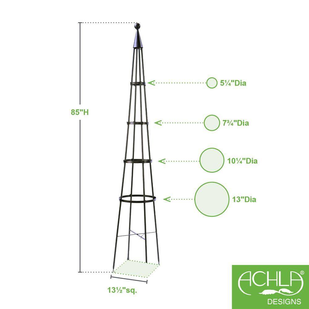 Latitude Run® Alarcon-Chacon 84'' H x 13'' W Iron Obelisk Trellis