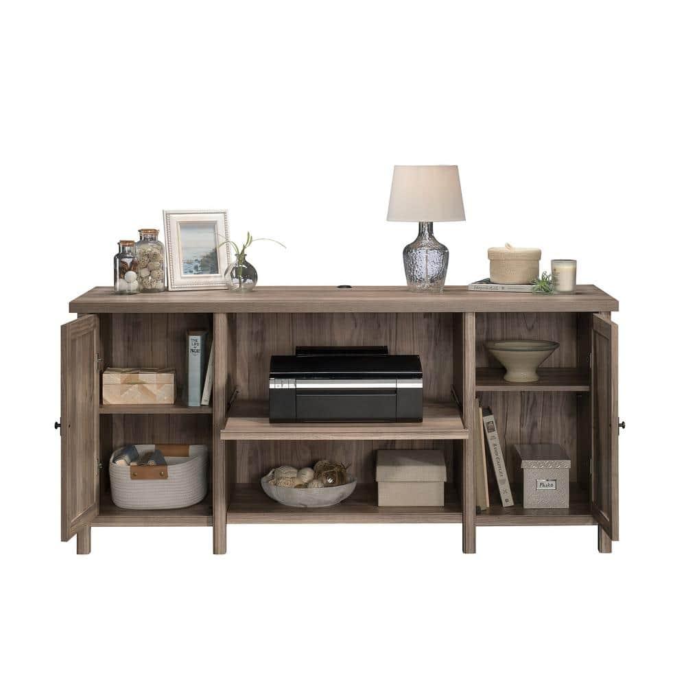 Sauder Costa Cabinet w/Pull-Out Printer Tray, Washed Walnut Finish