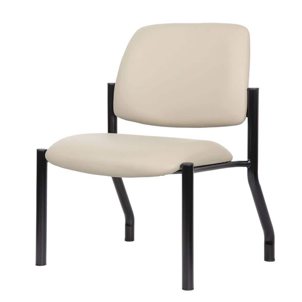 Boss Office Products Antimicrobial Armless Guest Side Chair, 400 lb. weight capacity, Beige