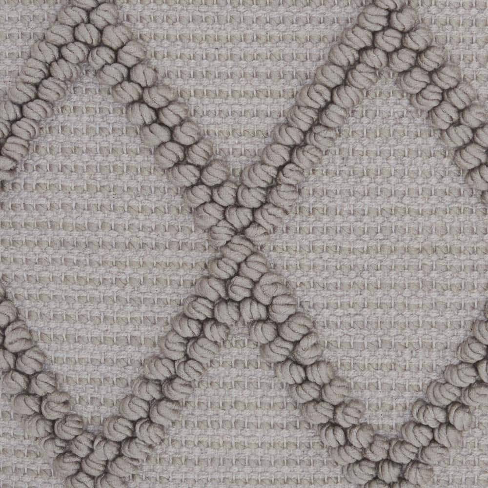 18"x18" Life Styles Diamond Lattice Square Throw Pillow Light Gray - Mina Victory: Cotton Blend, Indoor Decorative Cushion