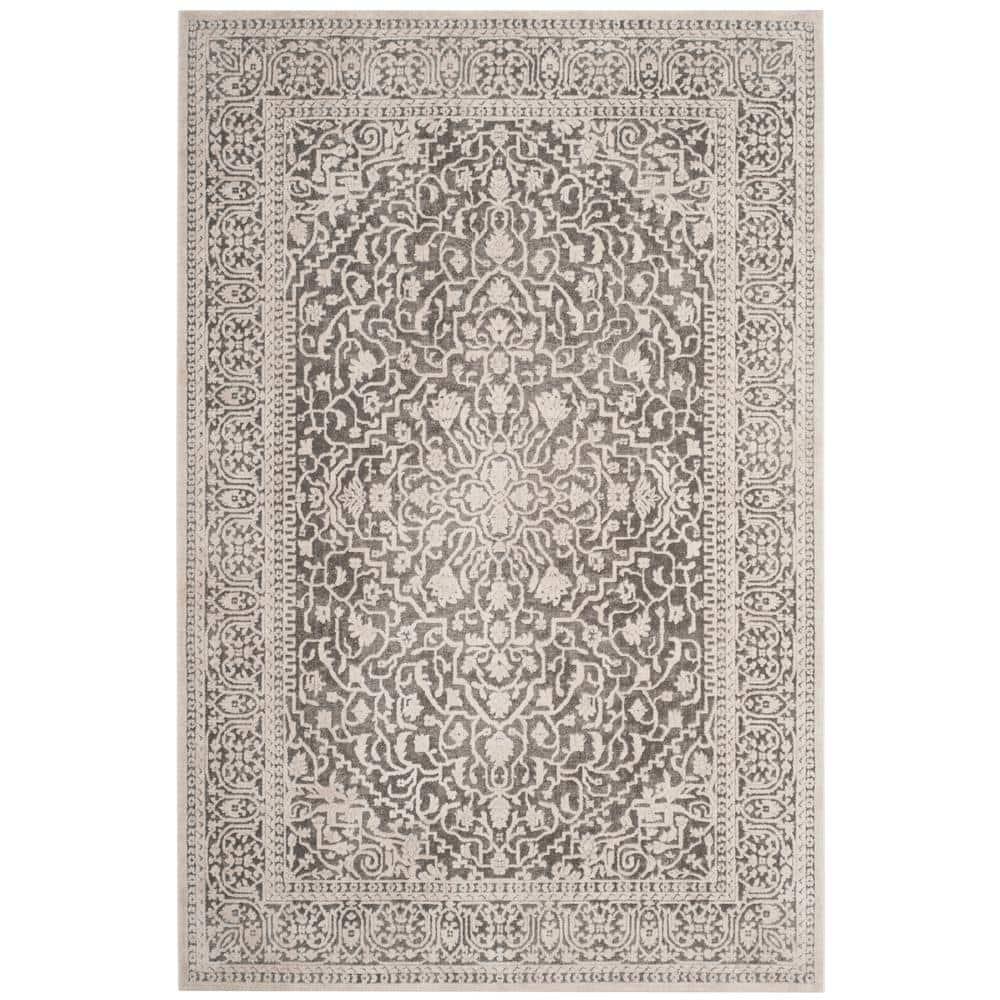 Reflection RFT670 Power Loomed Indoor Area Rug - 6'x9' - Dark Grey/Cream - Safavieh