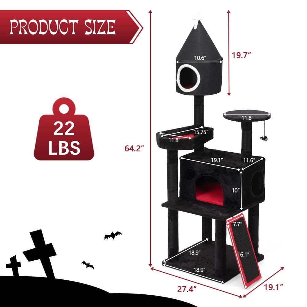 Tucker Murphy Pet™ Geilich Gothic 64'' H Cat Tree Tower with Coffin Bed