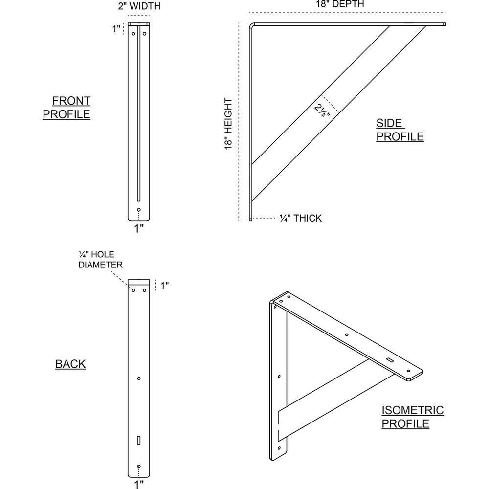 Ekena Millwork Traditional Steel Bracket
