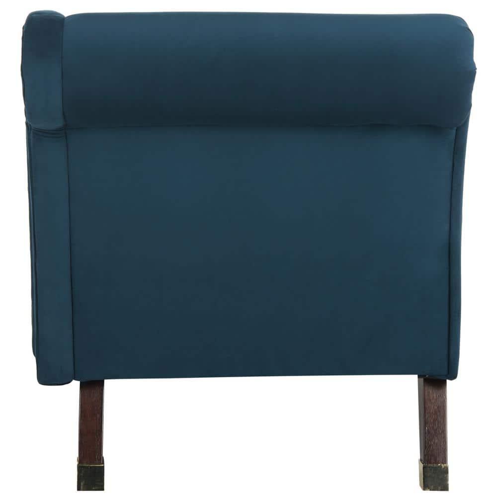 Caiden Vevlet Chaise with Pillow - Navy - Safavieh.