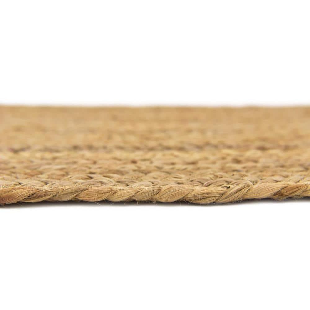 Unique Loom 2'6"x6' Braided Jute Dhaka Natural Indoor Area Rug