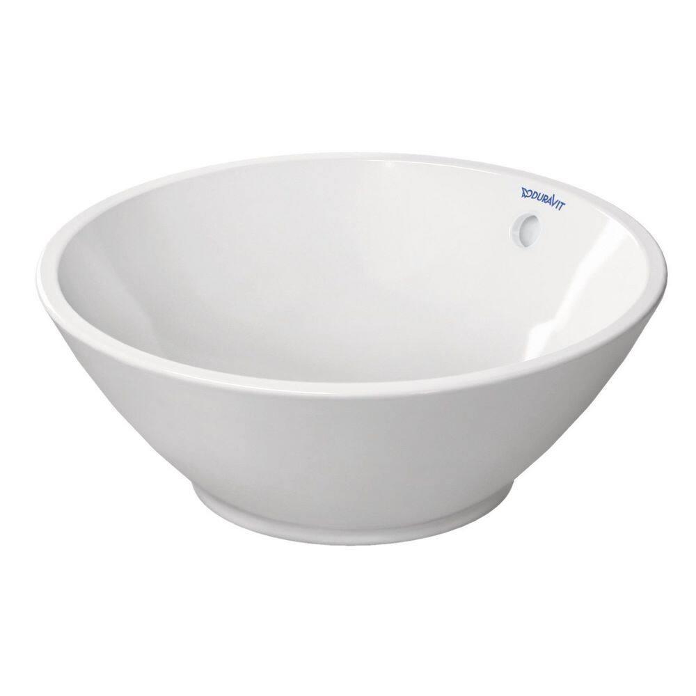 Bacino Ceramic Circular Vessel Bathroom Sink with Overflow